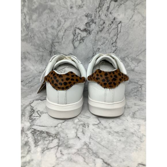 Official Program Size 9.5 White/Leopard Print STW-30 Leather Sneakers C1-3 - Picture 5 of 10